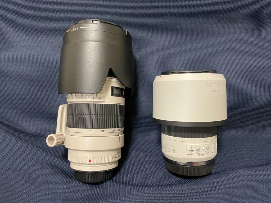 RF70−200mmと大三元レンズとの比較写真