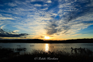 千葉県 印旛沼の夕焼け